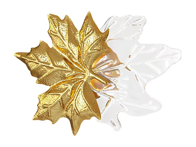 Maple Leaf Shaped Gold Transparent Decorative Wall Lamp For Home Interior Design 3d model
