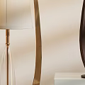 Modern Two Table Lamps With Gold And Dark Frames Light Shades And Minimalist Design