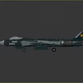 Modern Dark Green Fighter Jet Model with Yellow Markings Sharp Nose and Reflective Surface