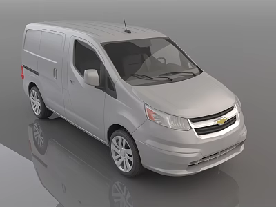 Chevrolet Silver Commercial Van With Side Door And Practical Exterior Design 3d model