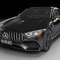 Black Mercedes AMG GT Coupe With Sporty Front Design And Sleek Wheels