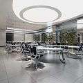 Modern Control Room Command Center 3d model