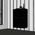 Black Entryway Cabinet Sideboard With Vertical Slat Design Open Compartments And Modern Minimalist Style