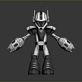 Game Movie Character Black And White Mechanical Robot With Antennae And Mechanical Arms