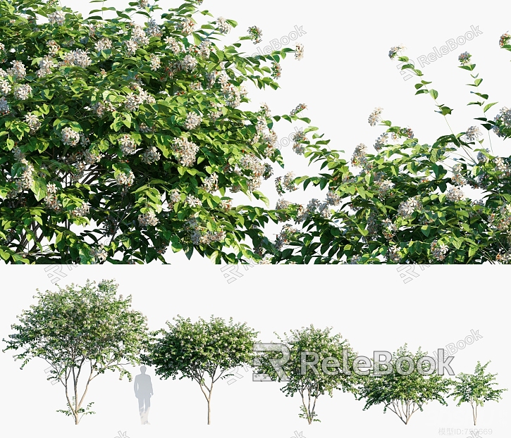 Modern Night Flower Jasmine Tree Landscape Tree Garden Courtyard Arbor Shrub Plant Combination Creative Plant Pile Shrub Arbor model