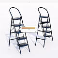 Blue Folding Ladders For Household Use With Metal Steps And Sturdy Design