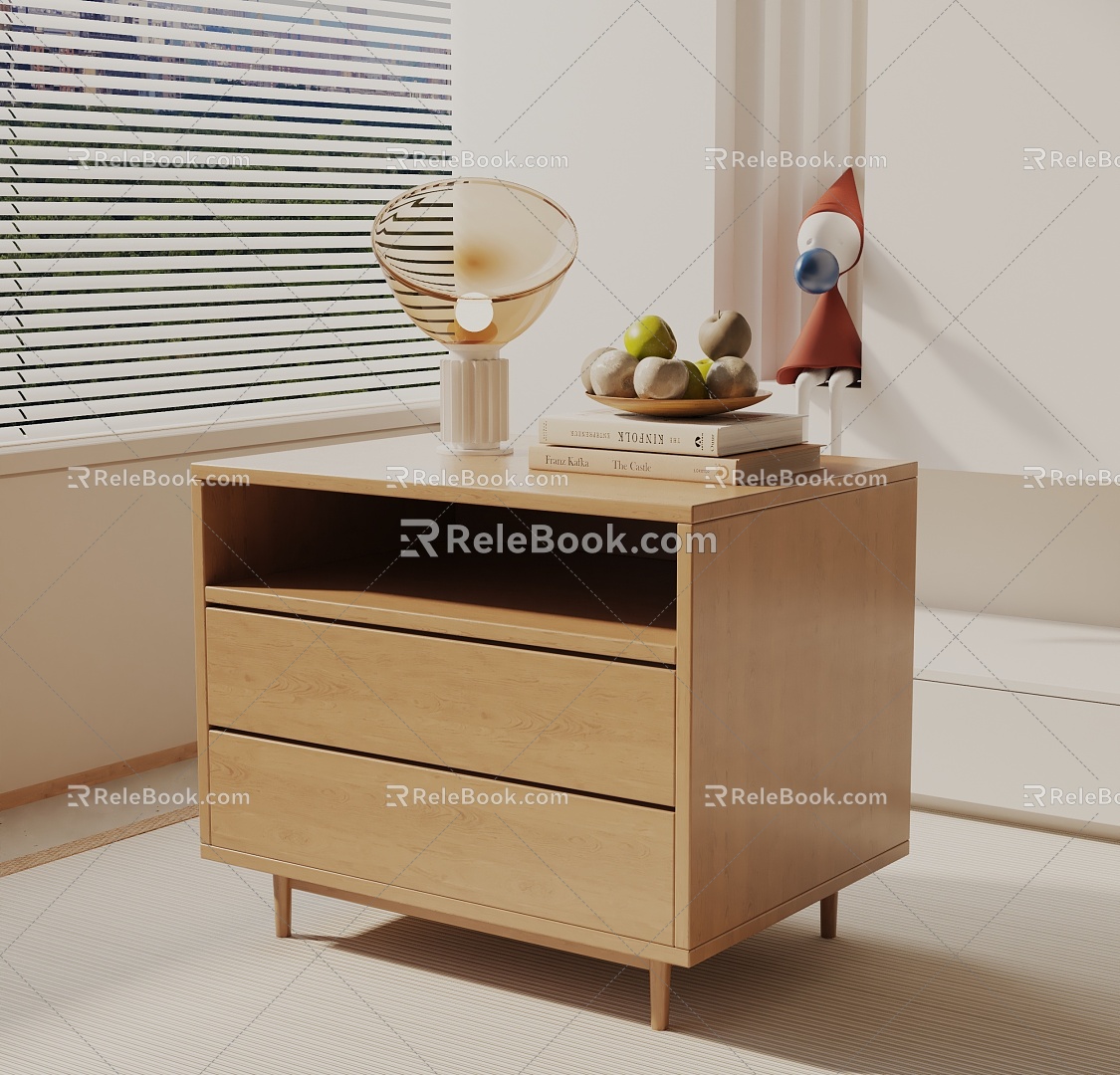 Modern Bedside Cabinet 3d model