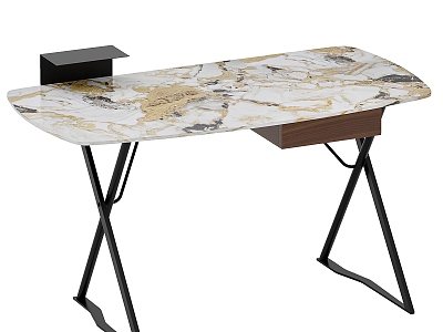 Simple Light Luxury Marble Desk Simple Marble Desk Dressing Table Study Desk 3d model