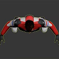Man In Red Racing Suit Featuring Sponsor Logos Black Gloves White Shoes On Dark Background