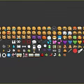 Colorful Collection of Various Emojis Including Smiley Faces Stars Hearts and Icons