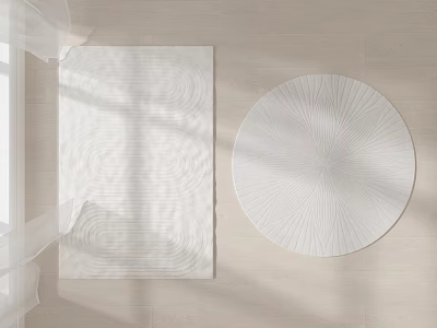 White square rug with modern textured pattern and soft surface for home decoration 3d model