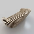 Modern Beige Multi Person Sofa With Wavy Striped Design For Living Room