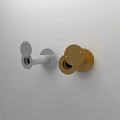 Projection Monitoring Camera Devices With Gold And Silver Casing Mounted On Wall