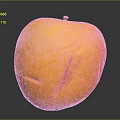Household Fresh Orange Apple With Red Stripes On Black Surface And Reflection