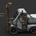 Rusty Old Forklift As Industrial Functional Vehicle