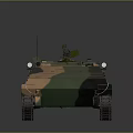 Military Armored Tank With Camouflage Paint Tracks Turret Antenna And Armor Details