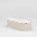 Modern Minimalist Sofa Bench With Light Fabric Upholstery And Two Cushions