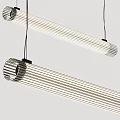 Sleek Modern Elongated Pendant Lights With Striped Design And Metallic Finish