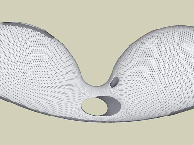 Modern White Mesh Structure With Symmetrical Curved Design And Central Aperture Feature 3d model