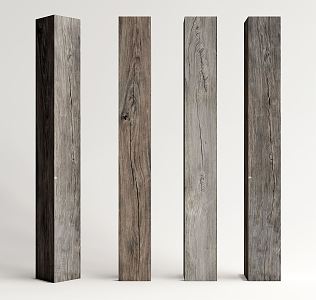 Modern Column Wood Column Solid Column 3d model