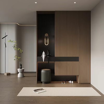 01 Entrance Italian Minimalist Entrance Cabinet Entrance Shoe Cabinet Entrance Background 3d model