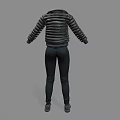 Black Leather Zipper Jacket With Ripped Slim Fit Jeans Casual Fashion Outfit