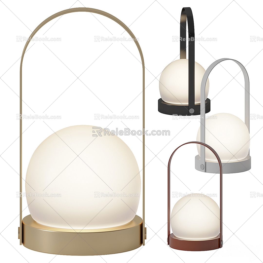 Metal lantern type table lamp model