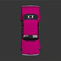 Pink Customized Vintage Sedan With Shiny Metallic Finish And Dark Background Reflection