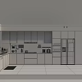 Modern Kitchen Interior With Black White Cabinets And Stainless Steel Appliances