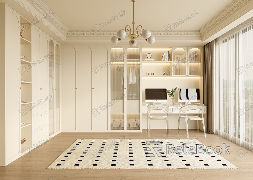 Cream cloakroom French cloakroom model