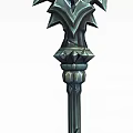 Technology Exhibition Hall Featuring Intricate Metal Weapon With Spiked Blade And Carved Handle Design