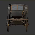 Vintage Old Fashioned Carriage With Wooden Wheels And Leather Seat