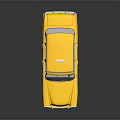 Yellow Classic Taxi With Vintage Design And TAXI Sign On Roof
