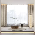 Modern Curtain Coffee Table Combination 3d model