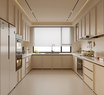 Modern Kitchen Cabinet Refrigerator 3d model