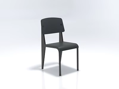 Modern Black Single Chair with Sleek Design Leather Seat and Backrest for Living Room 3d model