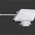 White Modern Military Weapon Turret With Geometric Design Cannon Barrel And Targeting Sensor