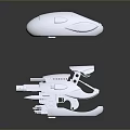 Futuristic Sci-Fi Silver Metallic Weapons With Two Distinct Advanced Shiny Design Elements 3d model