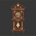 Vintage Wooden Grandfather Clock With Ornate Carvings Gold Accents And Decorative Design