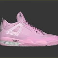 Pink Air Jordan 4 Sneakers With Mesh Upper And Jumpman Logo