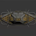 Ancient Decorative Transport Structure With Multiple Panels Golden Patterns And Metallic Borders