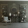 Post-modern Storage Rack Simple Single Chair Storage Rack Decorative Table Furnishings Combination 3d model