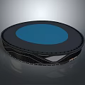 Sturdy Round Trampoline With Black Frame And Blue Jumping Surface 3d model