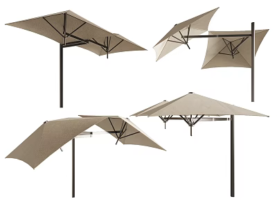 Outdoor Sofa Set With Adjustable Canopy Umbrella For Patio Use 3d model