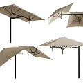 Outdoor Sofa Set With Adjustable Canopy Umbrella For Patio Use 3d model