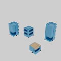 Blue Mobile Office Appliances Storage Cabinets With Multiple Drawers And Various Sizes