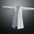 White Long Coat With Buttons Long Sleeves And Open Front Classic Design