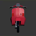 Vintage Red Scooter With Black Seat And White Rims On Reflective Surface Design