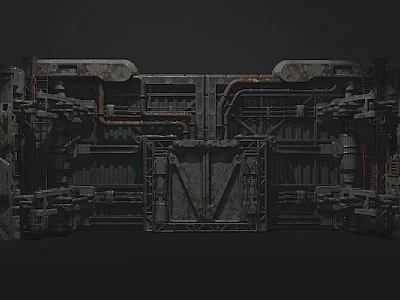 Detailed Futuristic Industrial Machinery Structure With Metallic Pipes And Mechanical Components 3d model
