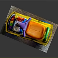 Children's Colorful Toy Car With Playful Design And Cartoon Patterns